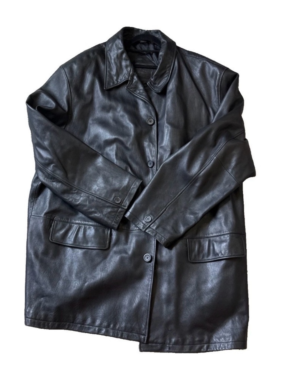 Roundtree & Yorke Men’s Leather Coat Size 3XT Black